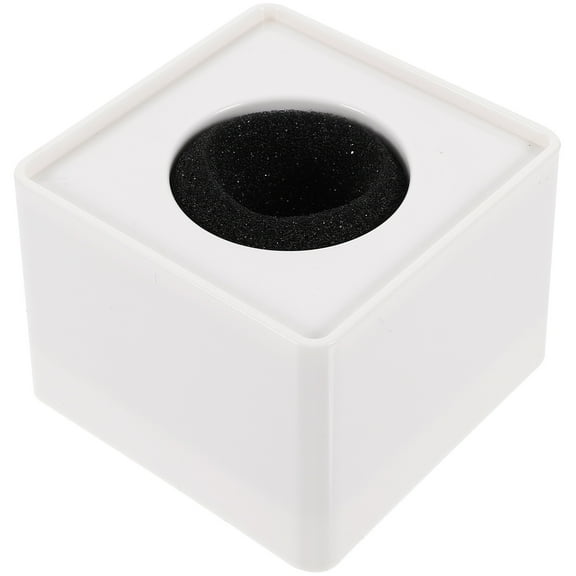 Portable Square Cube Microphone Flag Station Logo Interview ABS Mic Microphone Flag Station ( White )