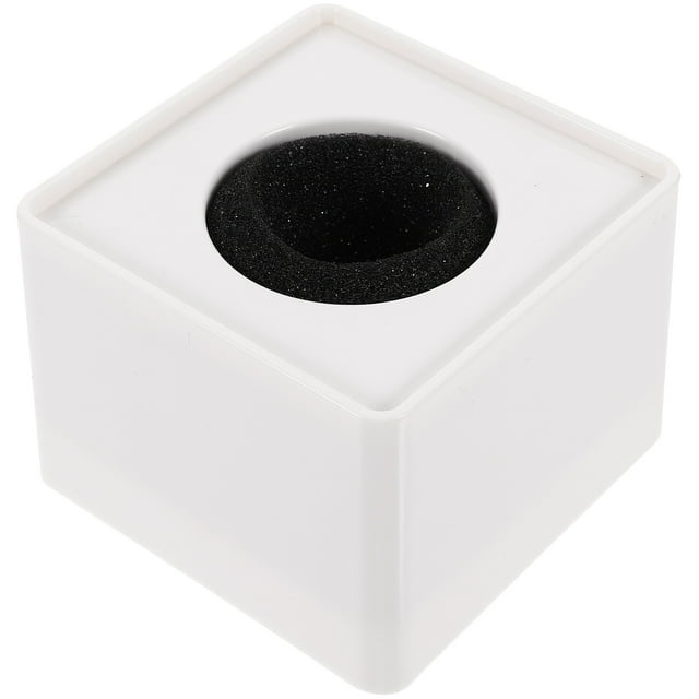 Milisten Portable ABS Injection Molding Square Cube Shaped Interview Mic Microphone Logo Flag Station Logo (White)
