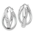 thumbnail image 2 of White Sterling Silver Earring Hoop Women'S Hammered 26 mm 17.86, 2 of 3