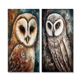 thumbnail image 2 of Designart "Portrait of a Magical Tribal White Owl II" Animals Owl Wall Art Set Of 2 - Children's Art White Wall Decor Set Of 2, 2 of 6