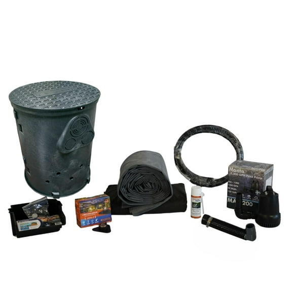 HALF OFF PONDS - Savio Pond Free 1200 Waterfall Kit - 5 ft by 10 ft EPDM Liner, 1,200 GPH Manta Series Water Pump - PXSS5