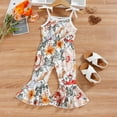 thumbnail image 2 of Ropa Para Bebé (Niño O Niña) Traje Para Niño Pequeño Moda Flores Lindas Estampado De Volantes Pantalones Acampanados Mono Mameluco Multicolor Odeerbi  LM103-9002, 2 of 9