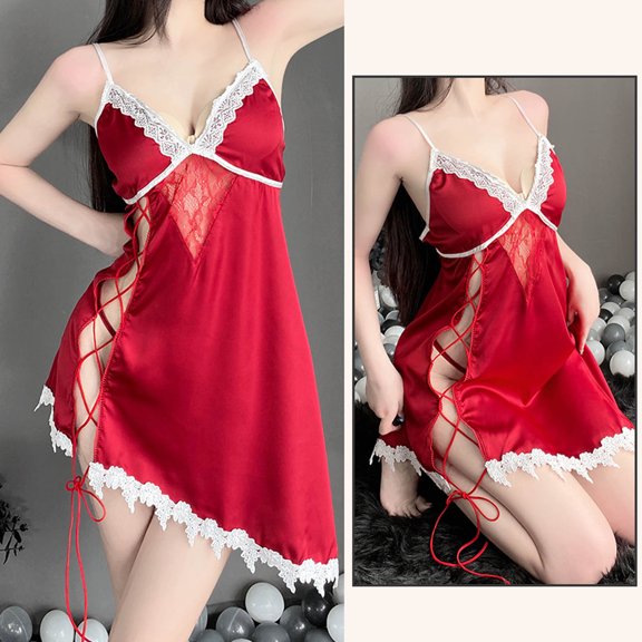 uublik Valentines Lingerie Set for Women Plus Size Lace Sexy Naughty Bodysuit Babydoll