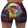 thumbnail image 2 of Lsque Geometric American Bald Eagle Pattern High Waisted Biker Shorts for Women-Tummy Control Fitness Athletic Workout Running Yoga Gym Shorts,Moisture-Wicking-Small, 2 of 9
