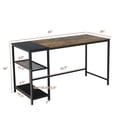 thumbnail image 2 of Gymax Bureau d'Ordinateur Réversible 55'' Bureau à Domicile Bureau avec Étagère de Rangement Réglable, 2 of 9