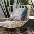 thumbnail image 2 of Amrita Sen Friendship Bouquet Indoor/Outdoor Pillow with Removable Cover in Blue Pink Green Peach20x20, 2 of 5