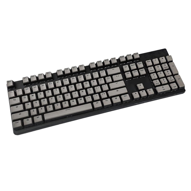 Teclas PBT de doble inyección Pudding, juego de teclas DIY para Cherry MX RGB Mechanical Plata Gris Negro
