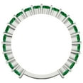 thumbnail image 5 of 1.2 ctw Wedding Band for Women - 18K White Gold Simulated Emerald Stackable Eternity Ring, 5 of 6