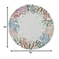 thumbnail image 2 of 2'x4' Ivory Hand Hooked Bordered Coral Reef Indoor Accent Rug, 2 of 11