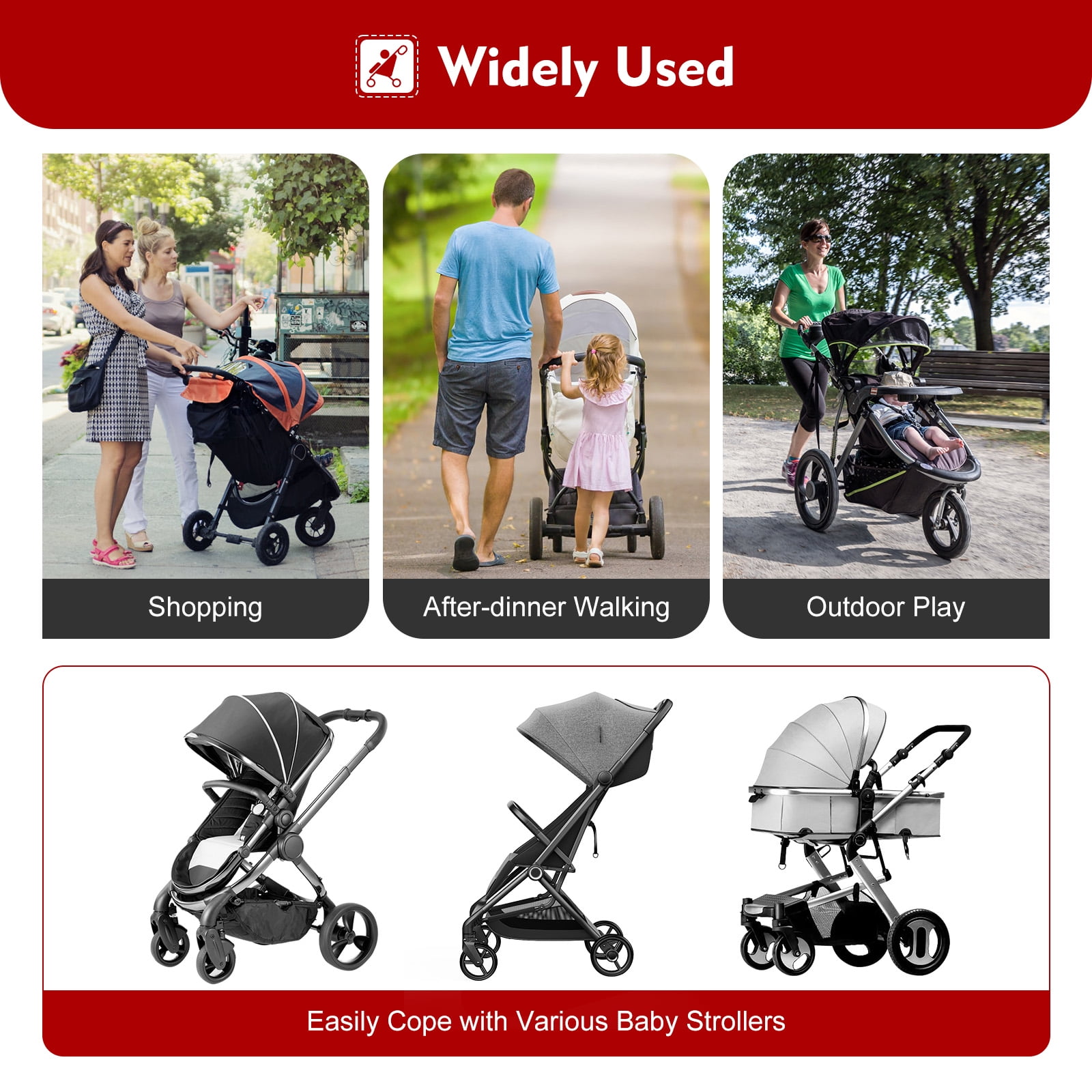 High-Quality Baby Stroller Board with Adjustable Height & Removable Seat for Children Aged 3-7 – Durable & Versatile Travel Solution