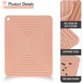 thumbnail image 3 of Salvamanteles de silicona negros, almohadillas calientes de silicona multiusos, agarraderas para ollas, tapete resistente al calor, uso como almohadillas antideslizantes para secado, juego d, 3 of 5