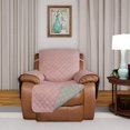 thumbnail image 2 of Housse de Sofa Inclinable Surdimensionnée Matelassée Réversible, Protecteur de Meuble Résistant à l'Eau, Housse de Canapé Lavable avec Sangles Élastiques pour Enfants, Chiens, Animaux (Fauteuil Inclinable Surdimensionné, Rose/beige), 2 of 7