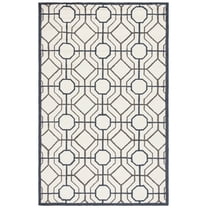 SAFAVIEH Four Seasons Tylar Geometric Area Rug, Ivory/Black, 3'6" x 5'6"