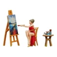 thumbnail image 2 of Figuras de niña en miniatura, modelo de resina, figura de gente pequeña realista pintada a mano para 1 87, 2 of 9