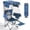 Blue w/ Footrest, variant on ABORON Camping Chair with Canopy, Folding Camping Canopy Chair with Ice Bag, Side Pocket and Cup Holder, Outdoor Portable Beach Lounge Chair for Adults Camping, Fishing, Lawn and Tailgates - Blue