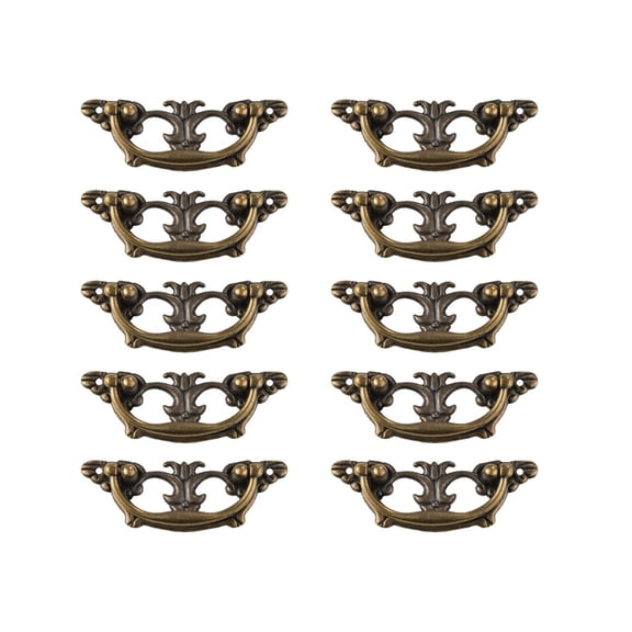 10pcs 2.75" Hole Center Vintage Drawer Pulls Handles Antique Bronze Kitchen Cabinet Drop Bail Pulls Handles
