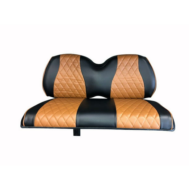 Ezgo Txt Rxv Club Car Ds Front Rear Seat Covers Diamond Stitching Black Brown Com - Ezgo Txt Front And Rear Seat Covers