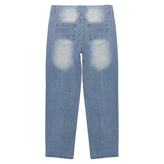 Aayomet Womens Jeans Womens Plaid Patch Ripped Boyfriend Distressed Stretch Skinny Denim Jeans with Hole,Light Blue XL