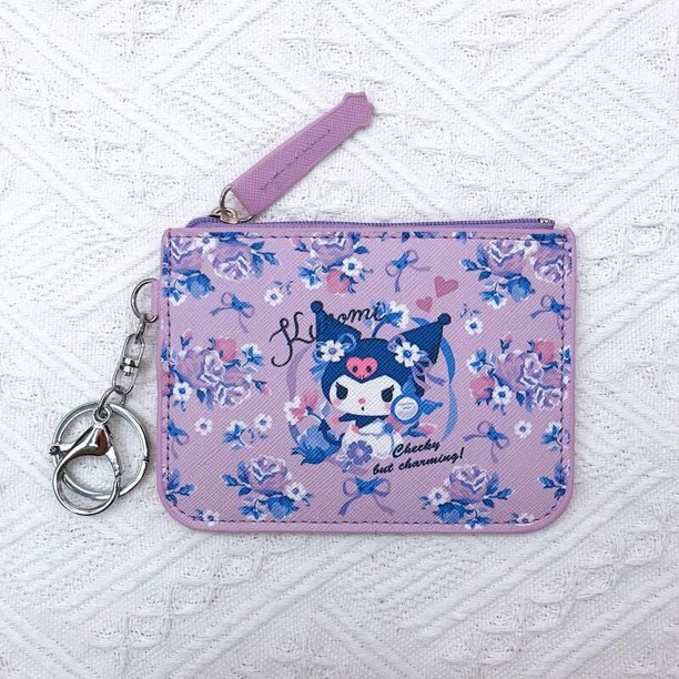 Sanrio-Bolso con tarjetero de Anime para mujer, monedero de Pu, monedero Kawaii, My Melody, Cinnamoroll, regalos para niñas