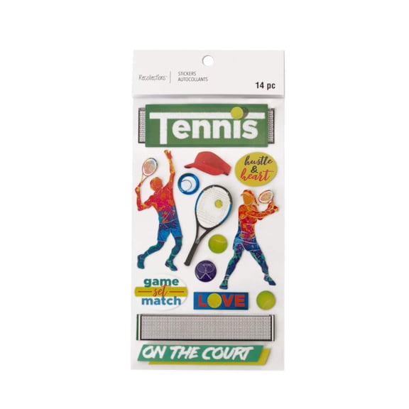 Recollections Tennis Stickers, 12 Pack
