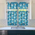thumbnail image 3 of Kitchen Curtains 36 Inch Short - 3 Panel Set with Cute Farmhouse Egg & Chicken Print, Rod Pocket Window Curtain, 100% Polyester for Rustic Coop, Farm Kitchen, Easy Wash, 3 of 6