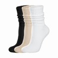 thumbnail image 1 of Chenchen Womens Scrunch Crew Socks: Retro Solid Slouch Mid Calf Socks - Cotton Casual Athletic Socks, 1 of 1