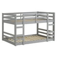 thumbnail image 3 of Walker Edison Solid Wood Twin over Twin Floor Bunk Bed, Grey, 3 of 11