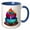 Blue/White, variant on 3drose, Colorful and Fun Two Layer Cake Illustration, 11oz Magic Transforming Mug
