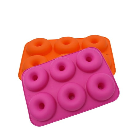 

Suaya Cake Mould Kitchen Essentials 2PC Silicone Donut Baking Pan Non-Stick Dishwasher Decoration Tools A