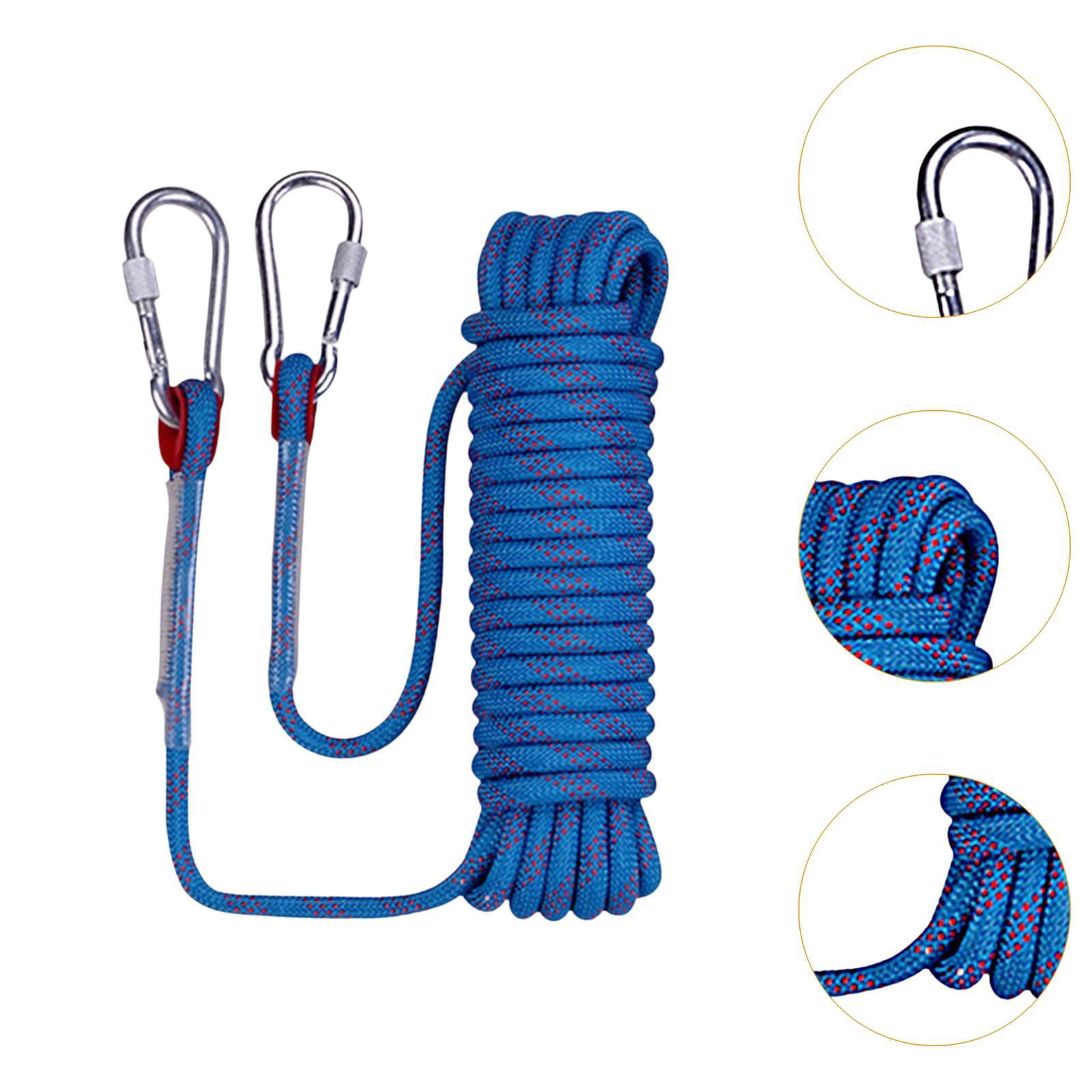 Wswqop Climbing Rope Equipment Portable Compact Outdoor Accessory,with Buckle Rappelling Rope Parachute Rope for Rock Climbing 1cmx40M