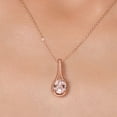 thumbnail image 4 of Gem Stone King 4.73 Ct Oval Peach Nano Morganite 18K Rose Gold Plated Silver Pendant with Chain, 4 of 6
