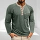 thumbnail image 1 of pstuiky Camisas para hombre de manga larga, Blusas casuales de manga larga con cuello redondo, botones, cuadros, bolsillos y bloques de color para hombre Tops casuales para hombres xxl, 1 of 8