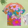 thumbnail image 4 of Nostalgic Vintage Floral T Shirts Basic T-Shirt Short Sleeve Ladies Tee Shirt Summer Graphic Clothing, 4 of 6