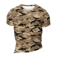 thumbnail image 6 of Dresfit Camo Shirts Men Crew Neck Short Sleeve Work Out Tees Camouflage Relaxed Fit Big and Tall Tennis T Shirts Basic Musle Tops Light Brown 2XL, 6 of 6