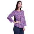 thumbnail image 3 of Moomaya Printed Button Placket Full Sleeve Top Round Neck WoMen's Casual Summer Tunic, 3 of 6