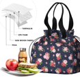 thumbnail image 4 of Pioneer Flower Floral Print Pattern Drawstring Lunch Bag Women - Drawstring Lunch Bag Insulated for Work Office - Stain-Resistant Large Lunchbags for Women with Multi-Pockets, 4 of 6