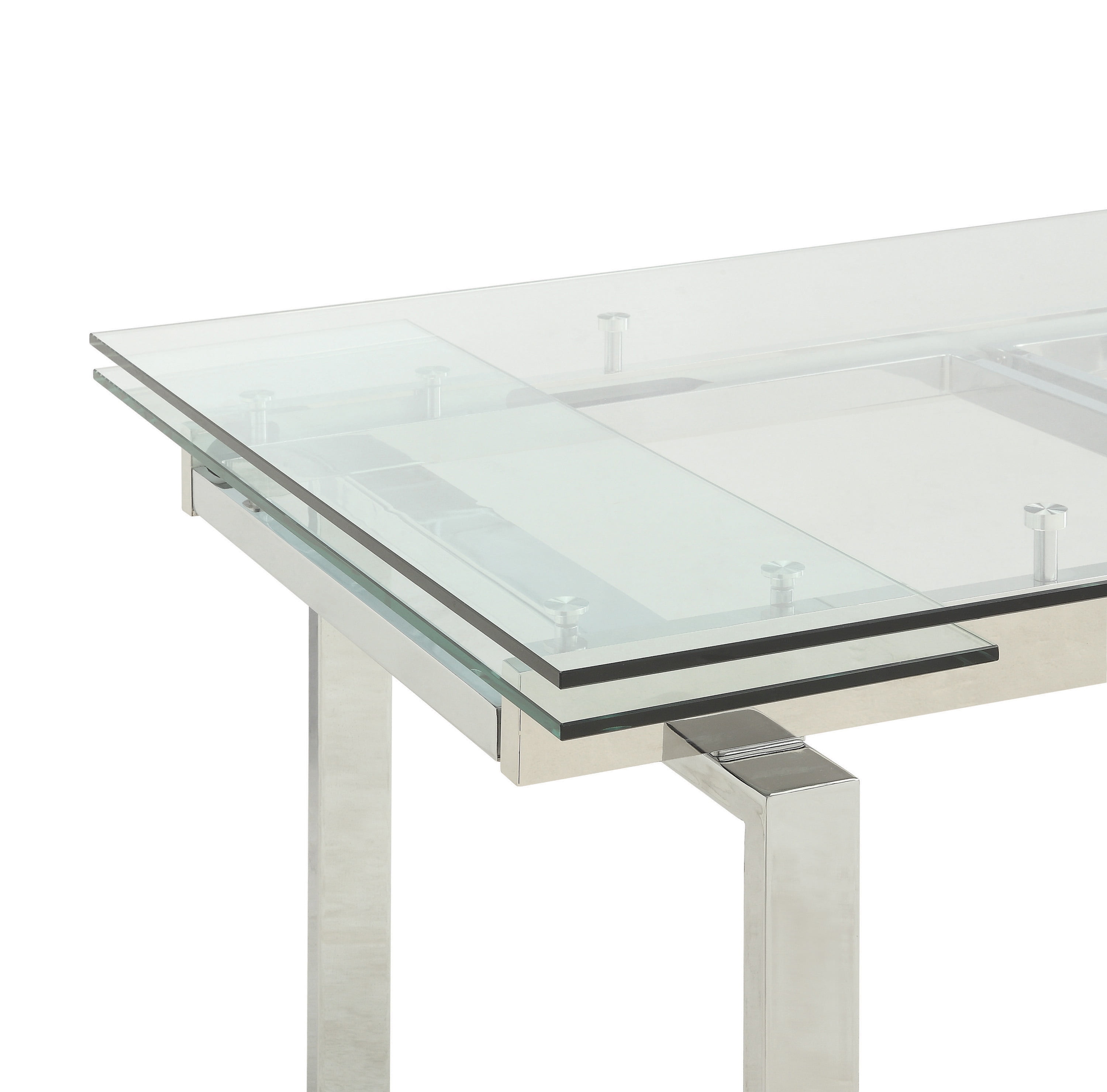 Wexford Glass Top Dining Table With, Contemporary Dining Room Tables With Leaves