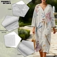 thumbnail image 5 of DISNIMO Dragonfly Flower Print Womens Summer Casual Maxi Dress Linen Style V Neck Dresses 3/4 Sleeve Loose Shift Dress Fashion Long Dresses, 3XL, 5 of 6