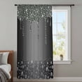thumbnail image 4 of Black Grey Sheer Curtains 96 Inches Long, Modern Abstract Diamond Luxury Gradient Light Filering Curtains, Privacy Drapes Simi Floor to Veiling Curtain for Living Room Bedroom Large Window Treatment, 4 of 9