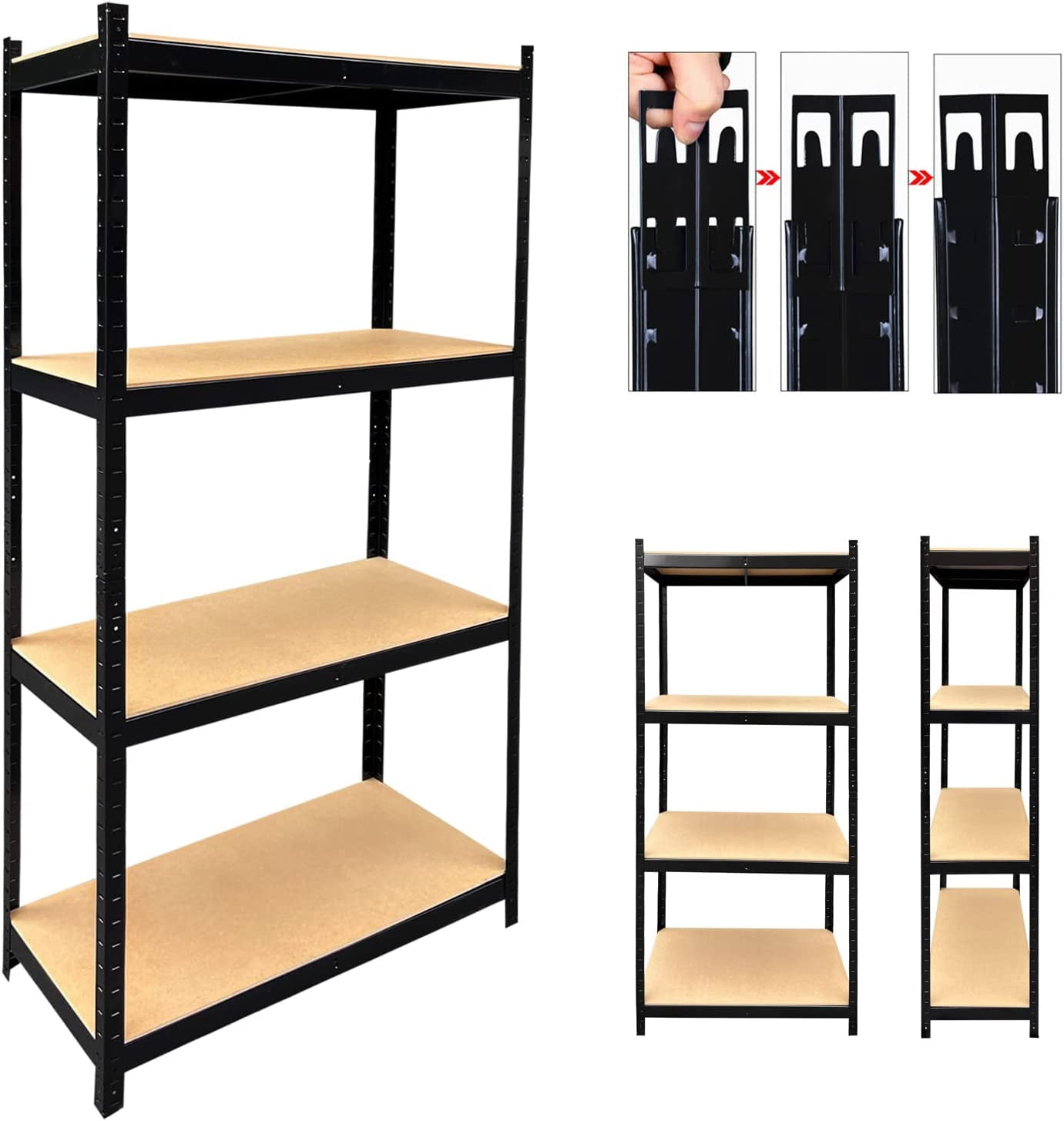 Garage Shelving Units, 4 Tier Metal Shelves for Storage, Storage