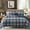 Navy Blue, variant on Amberspace Plaid Design 7-piece Bed in a Bag Comforter Set with Sheets,Navy Blue,Full