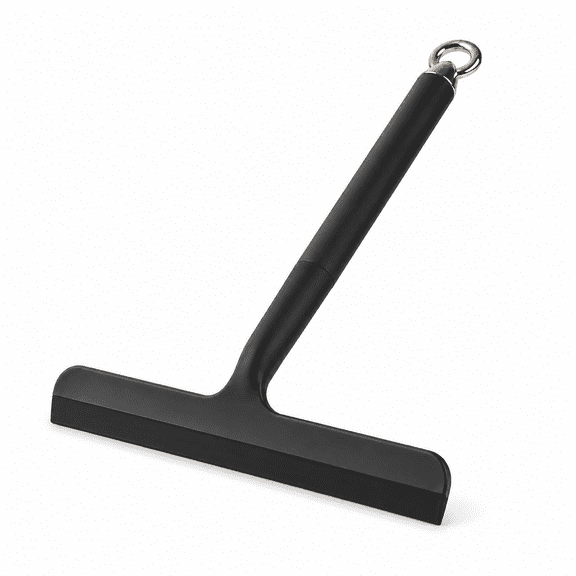 10 Inch Shower Squeegee for Glass Doors, All-Purpose Bathroom Squeegee with Adhesive Hook, Window Squeegee for Shower Doors, Mirrors, Tiles, Car Glass and Smooth Surfaces black