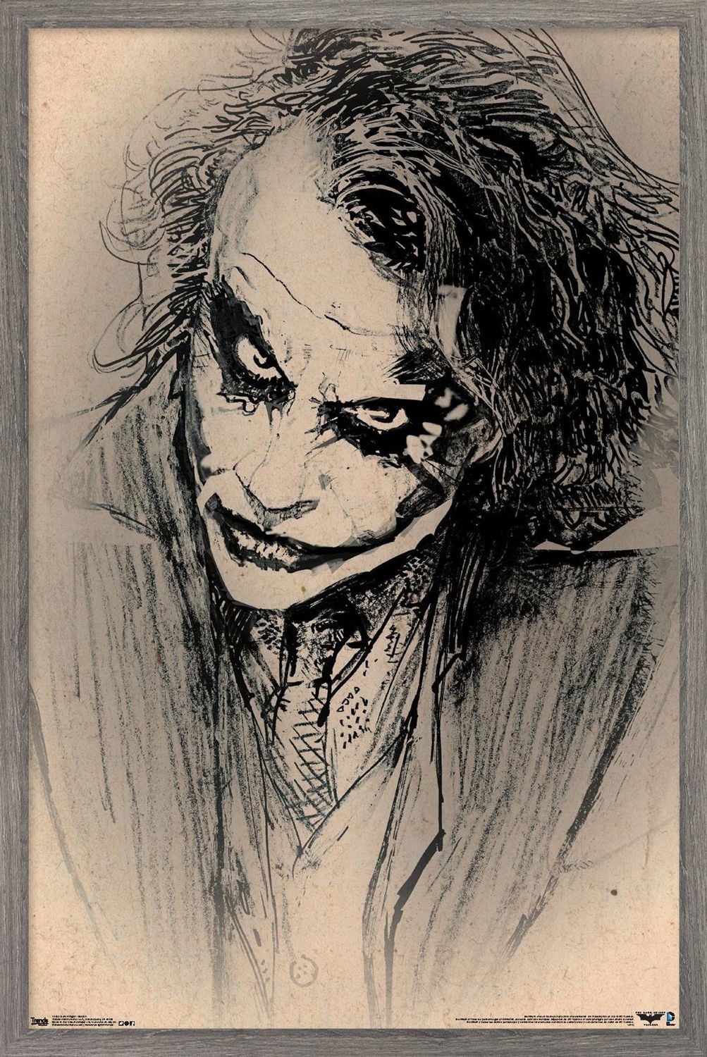 DC Comics Movie - The Dark Knight - The Joker - Sketch Wall Poster, 14.725" x 22.375"