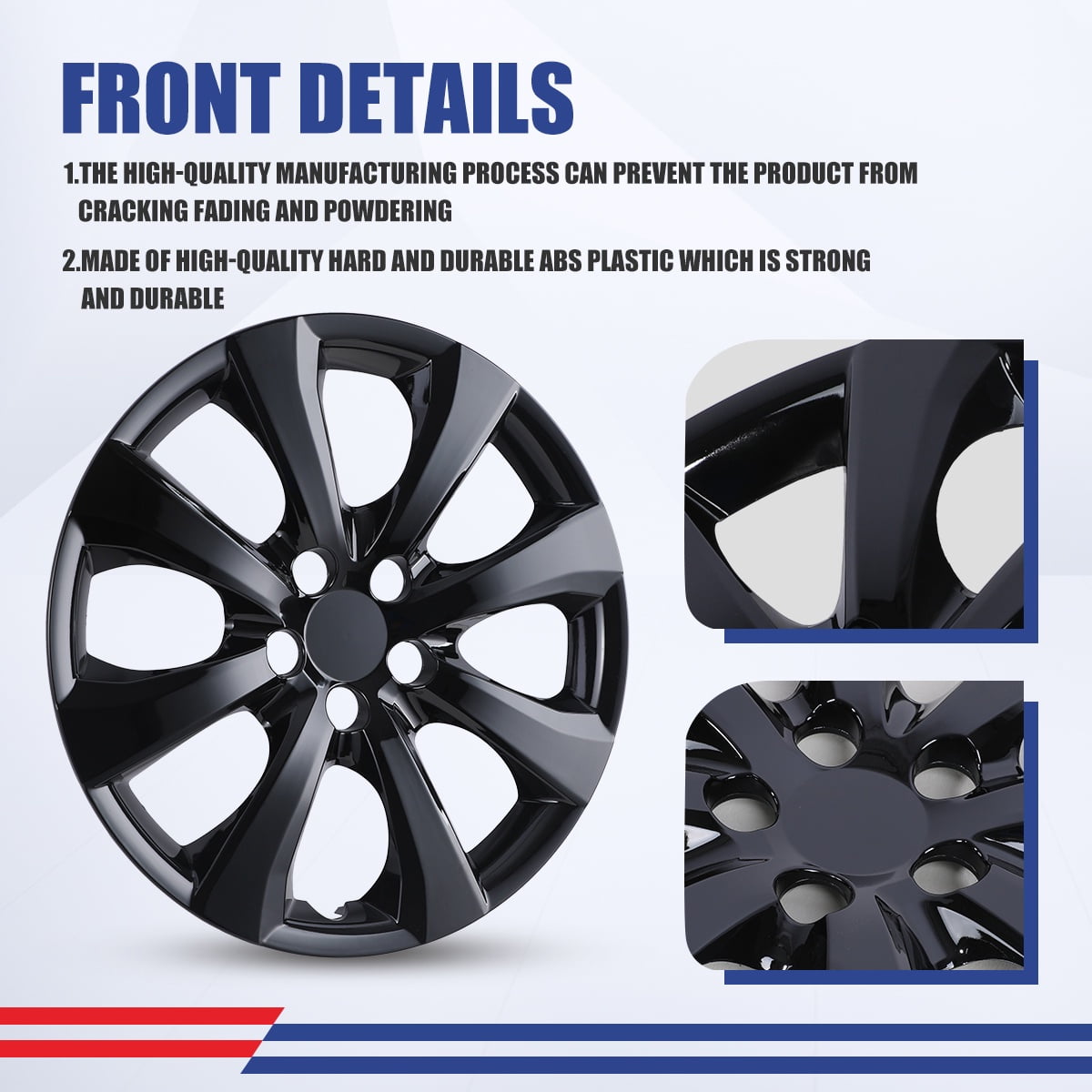 16" Set of 4 Hubcaps Wheel Rims Cover Fit 2009-2025 Toyota Corolla/2023-2025 Toyota Corolla Hybrid/2009-2014 Toyota Matrix Compatible with Steel Wheels Snap on Installation(16-inch,Black Lacquer)