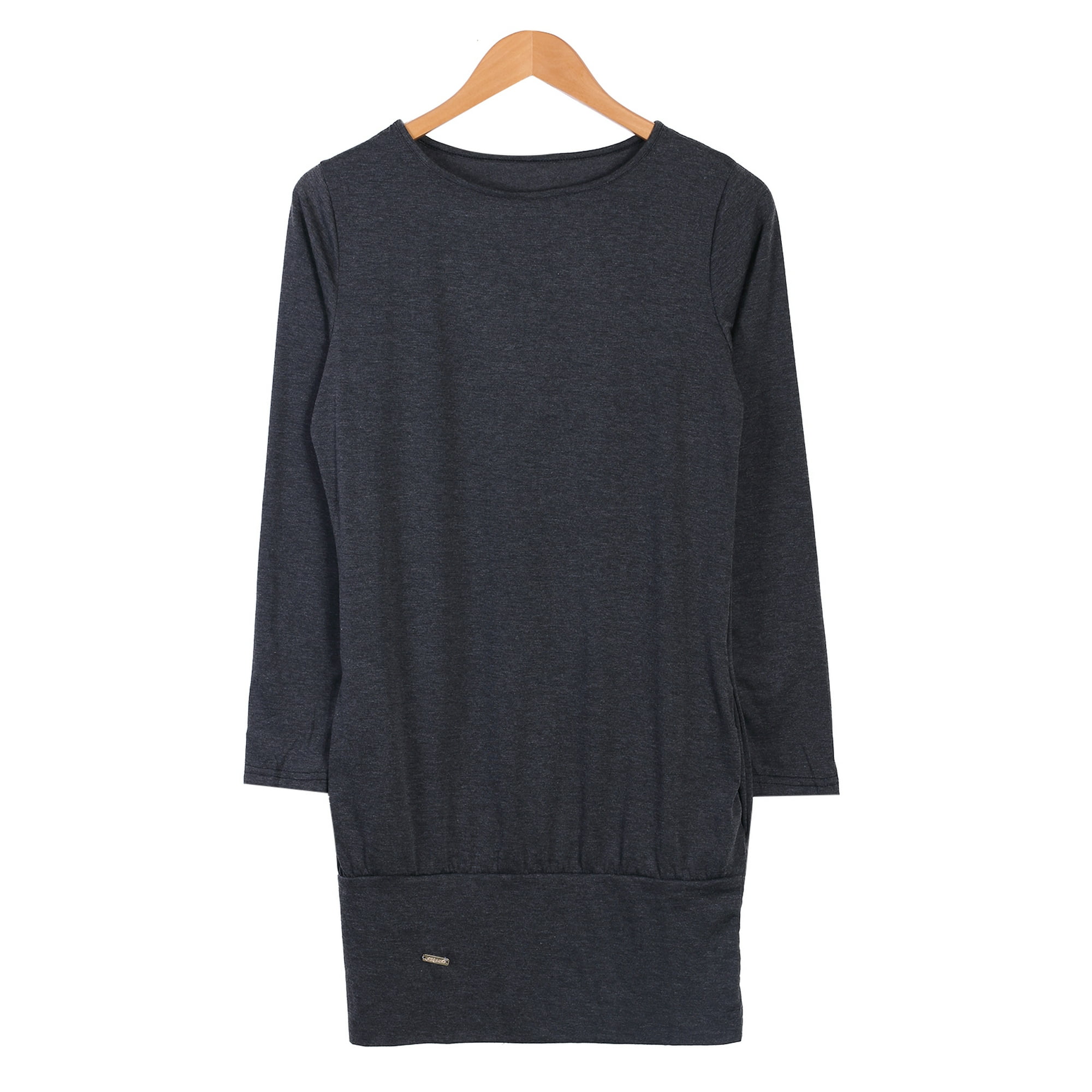 Women Dress Loose Blouse Tight Bottom Round Neck Long Sleeve Dress Walmart