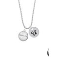 thumbnail image 2 of Delight Jewelry Silvertone Domed Matthew 17:20 Silvertone Script Initial Disc - U - Charm Necklace, 20"+3", 2 of 4