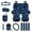 Butterfly Dark Blue, variant on Renewold Black Horse Galaxy 15 PCS Car Seat Cover Set, with Steering Wheel Seat Belt Cover Rear View Mirror Cover Coaster Trash Cans Keychain Air Vent Storage Bag Universal Fit