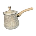 thumbnail image 1 of tamizeot Stainless Steel Turkish Coffee Pot with 550ml Butter Chocolate Melting and Pattern Golden Lid Pot Golden Pattern 550ml, 1 of 3