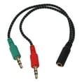 thumbnail image 4 of Divisor de auriculares para computadora, adaptador de auriculares para audio y micrófono de PC, conector hembra de 3,5 mm a macho de 0,5 mm, 4 of 8
