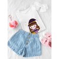 thumbnail image 3 of Cute Witch Girl W Handbag T-Shirt Toddler -Image by Shutterstock,  3 Toddler, 3 of 4